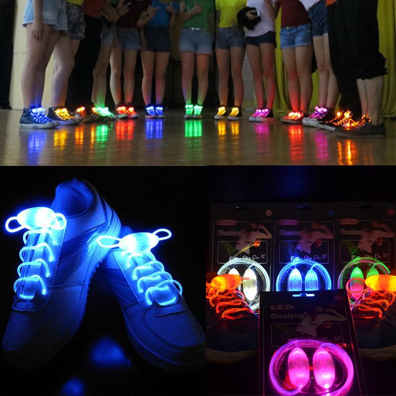 

1 Pair Flat Shoes Laces Shoes Strap Glowing Strings OIive Shape Flashing Light Shoelaces Accessories LED Disco Party Decor