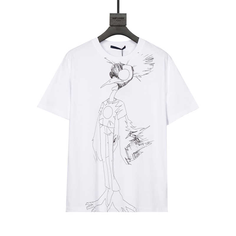 

Fashion Men Women T Shirt for Summer 2021 New Arrival Mens Printed T Shirts Casual Streetwear Womens Tees Tops Clothing 2 Colors, Black