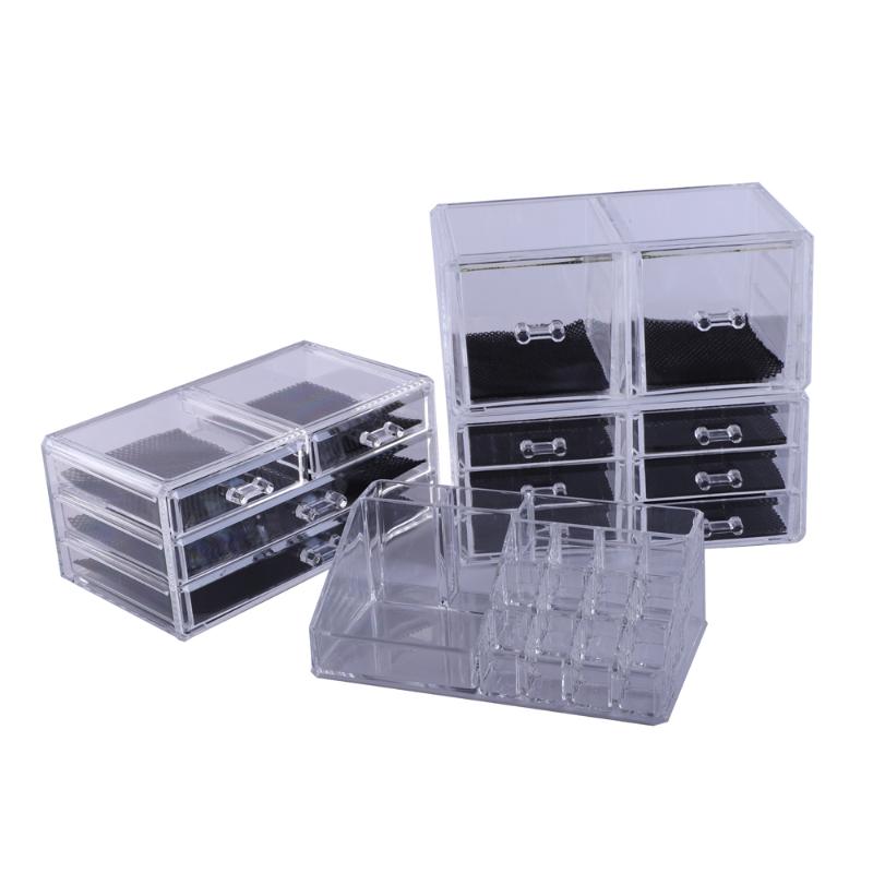 

US-W]4Pcs/Set Plastic Cosmetics Storage Rack TransparentBrand new and high quality190812314, Transparent