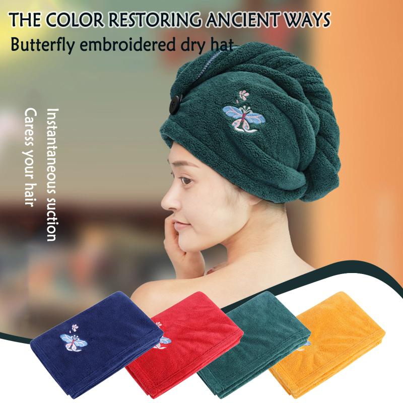 

Magic Instant Dry Hair Towel Fast Drying Absorbent Hat Cap Coral fleece Women Bathing Cap rapid-drying Salon Towel