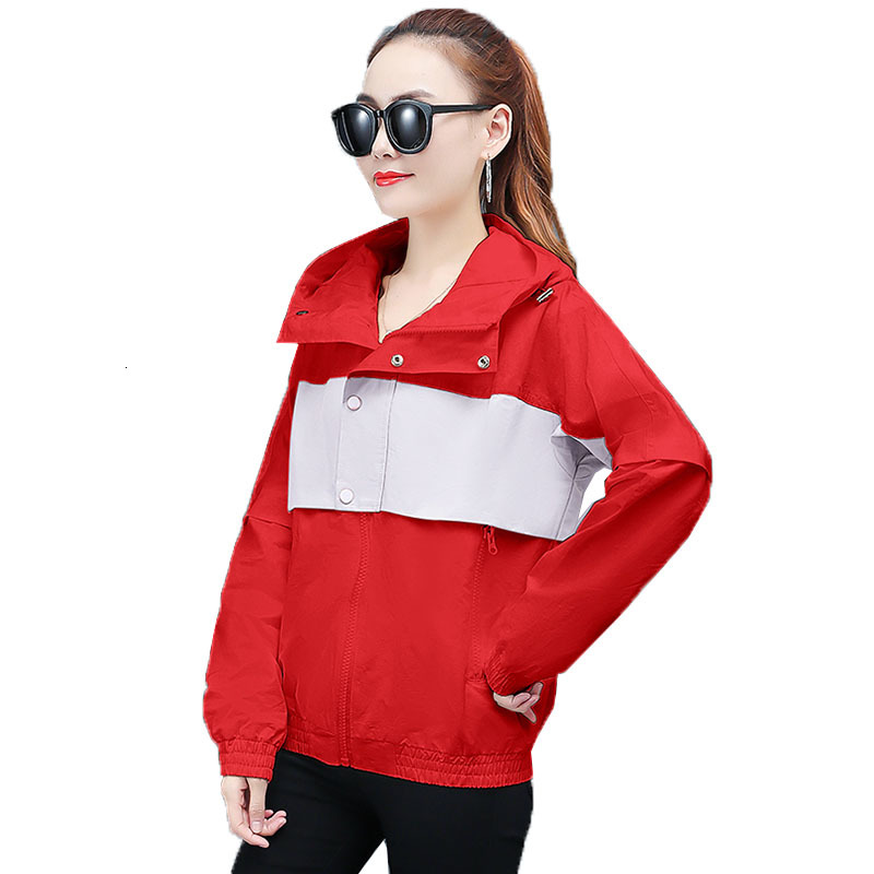 

Women's Female Spring Casual Autumn Loose Jacket Outerwear Student Plus Size Short with Hoodie Coat R269 Faj2, Taro purple