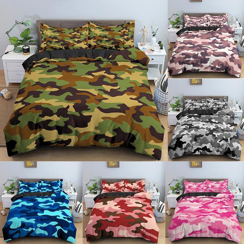 

3D Camouflage Print Bedding Set Quilt Bedspread Duvet Cover ( Full Queen King Size)1, H1655