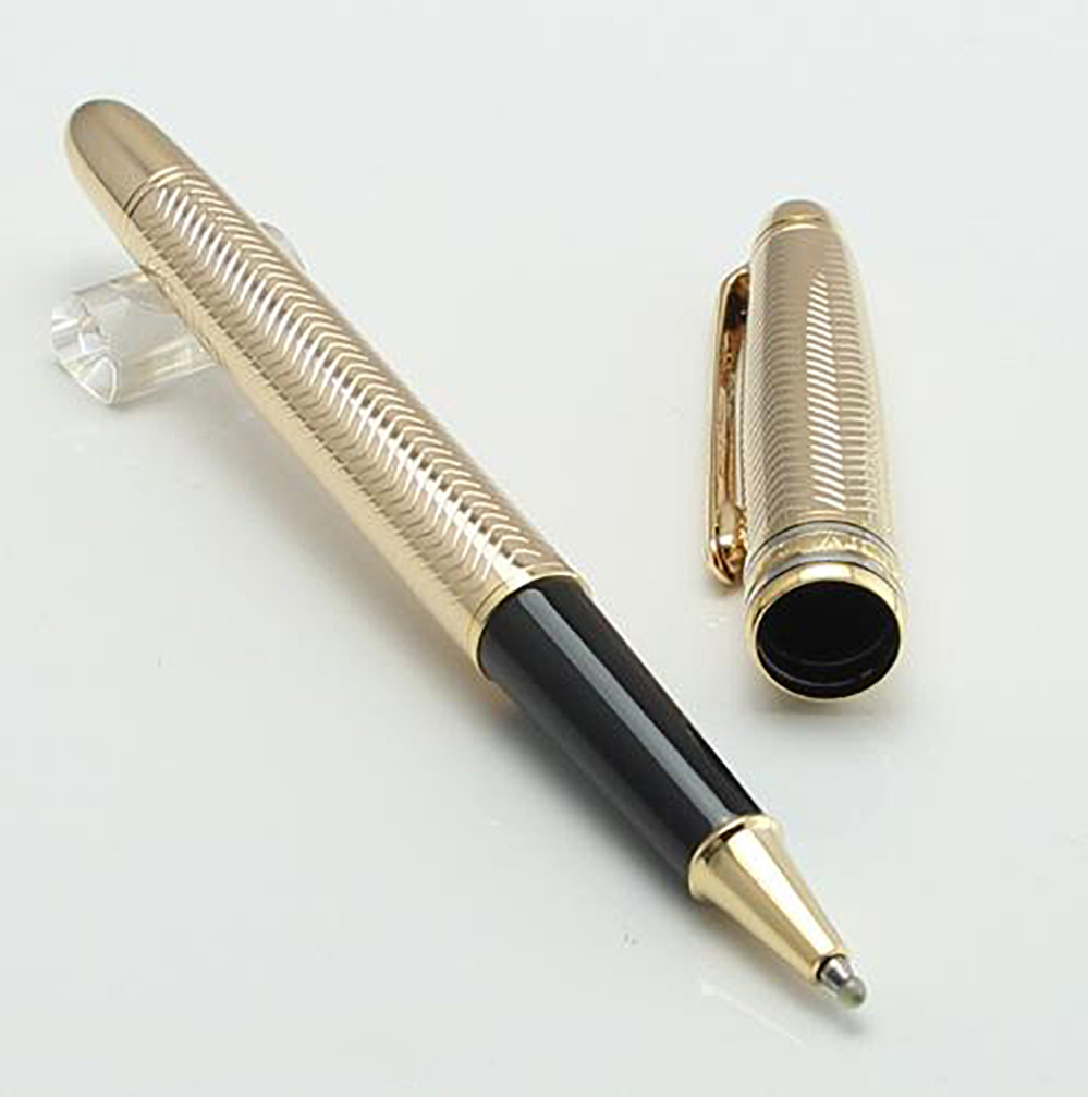 

Luxury pens high quality 1PCS 163 metal ballpoint pen rollerball Stylo stationary office & school luxury-pen with gold clip, As picture show