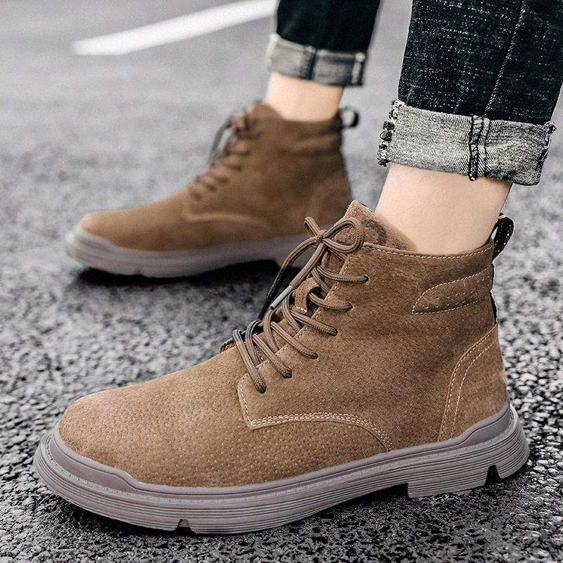 

Men Boots cow suede Leather Lace Up Military Boots Men Winter Ankle boots Shoes for Winter Casual Non Slip footwear #Ra0t