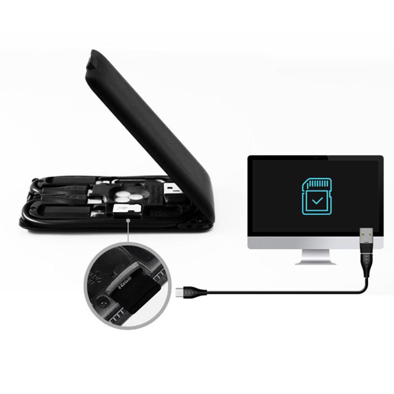 

Multifunctional Tool Universal Slot Travel Urban Survival Card Cable Storage Wireless Charger With Conversion Head LED Light