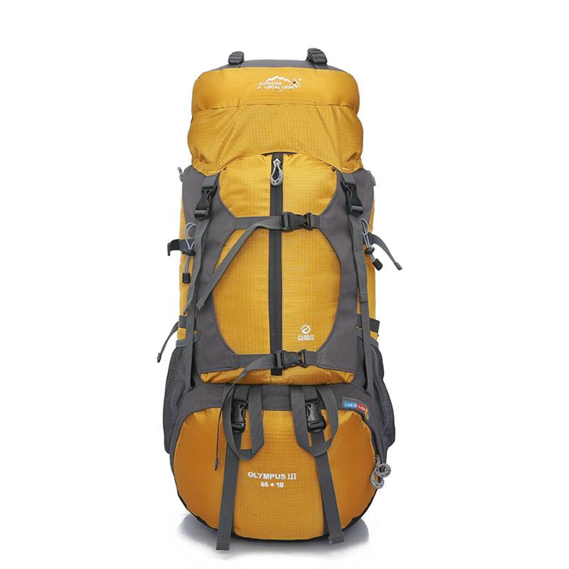 

65L Outdoor Backpack Large Capacity Multi-purpose Hiking Bag Camping Rucksacks Climbing Travel Backpacks Waterproof Sport Bag, Orange
