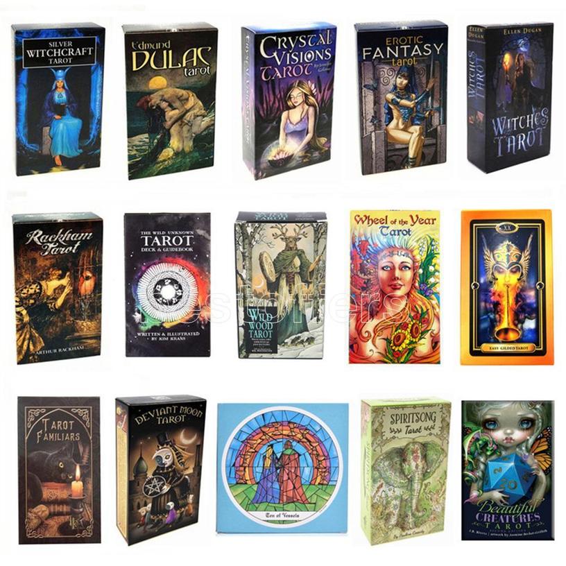 

16 Styles Tarots Witch Rider Smith Waite Shadowscapes Wild Tarot Deck Board Game Cards with Colorful Box English Version FY4449