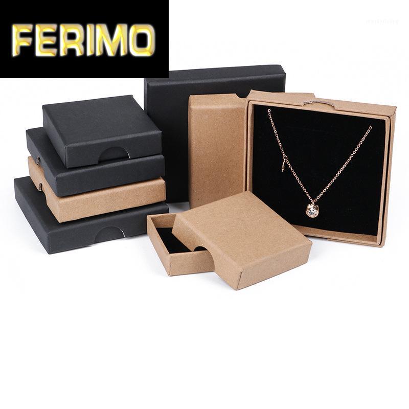 

50pcs Small Black Kraft Paper Box Brown Cardboard Craft Paper Gift Box Packaging Wedding Anniversaries Birthday Jewelry Ring1