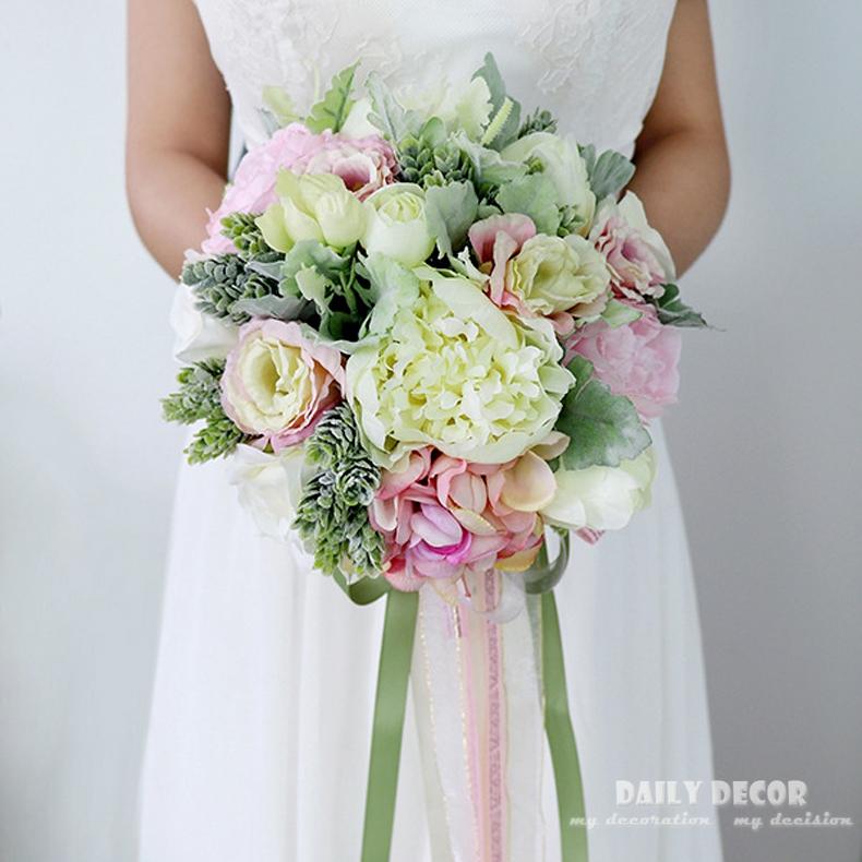 

2020 new artificial flowers bridal bouquet fake flowers wedding bouquet bride bouquets wedding bridal supplies pink white color