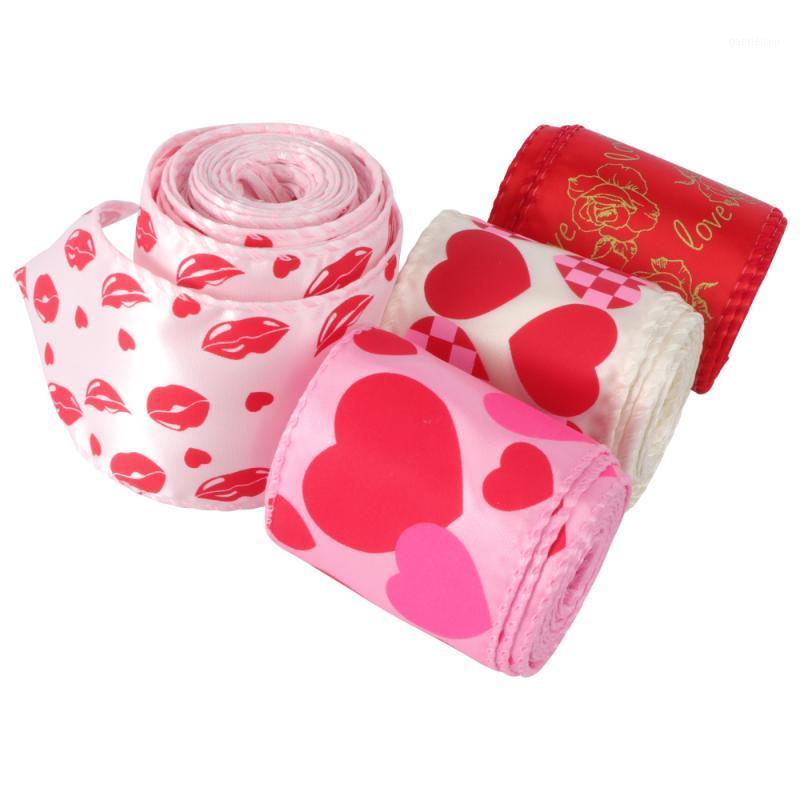 

4 Rolls Romantic Wrapping Ribbon DIY Heart Pattern Gift Packaging Ribbon1