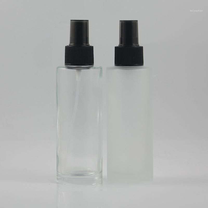 

Clear/Clear Frosted Glass Empty 100 ml Spray Bottle with Black Lid1