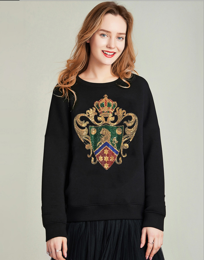 

Female Hoodies Sweatshirts of Large Size Women Diamond Long Sleeve Casual Tops with Women's Hood Sweaters Clothes Cto7, As shown