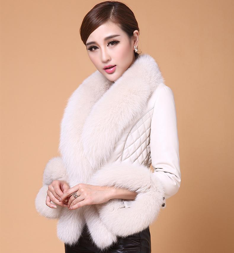 

Savabien Autumn Winter Warm Furry Faux Fur Collar Leather Jacket Fashion Slim Overcoat Pink Black Faux Fur Coat Festival Coats, White