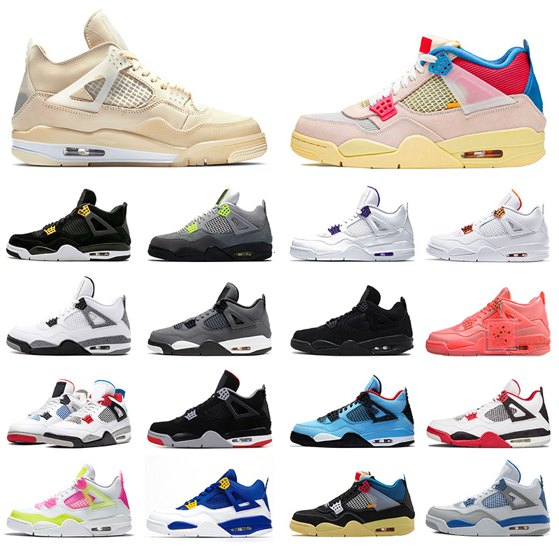

4 sail Union Neon 2021 Jumpman 4s iv mens womens basketball shoes Cactus Jack men sports sneakers trainers szie 36-47, Shipping link