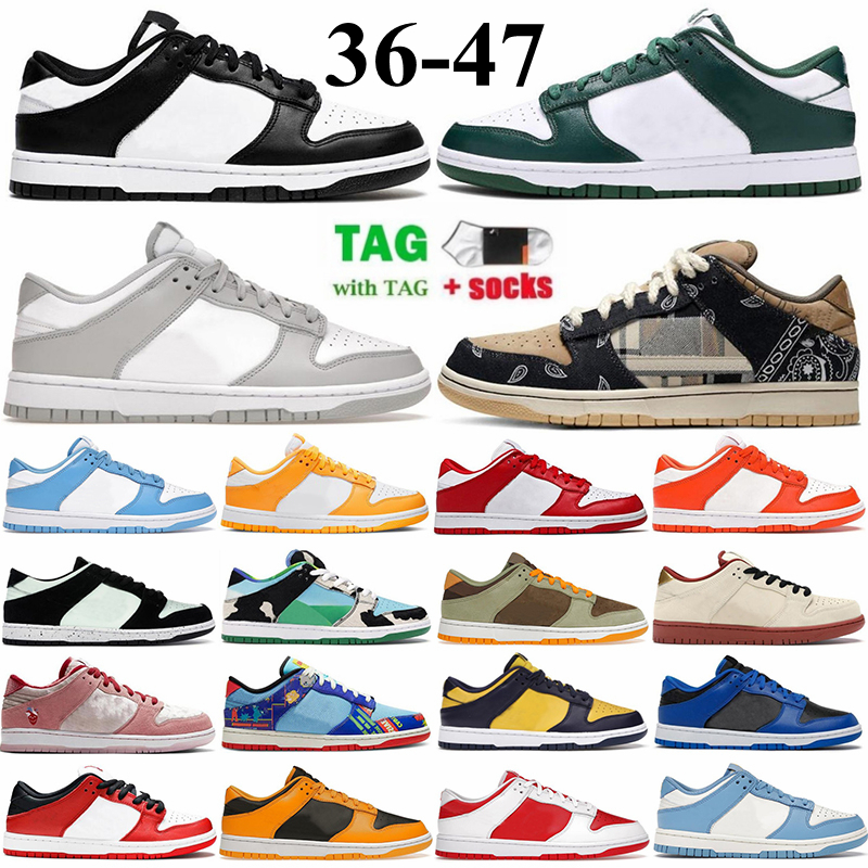 

Mens Designer Casual Shoes Women Low Skate Board Sneakers Dusty Olive Black White Pink Pigeon Purple Pulse Grey Fog UNC Coast Syracuse Man Trainers Size 46 47 us 12 13, 38