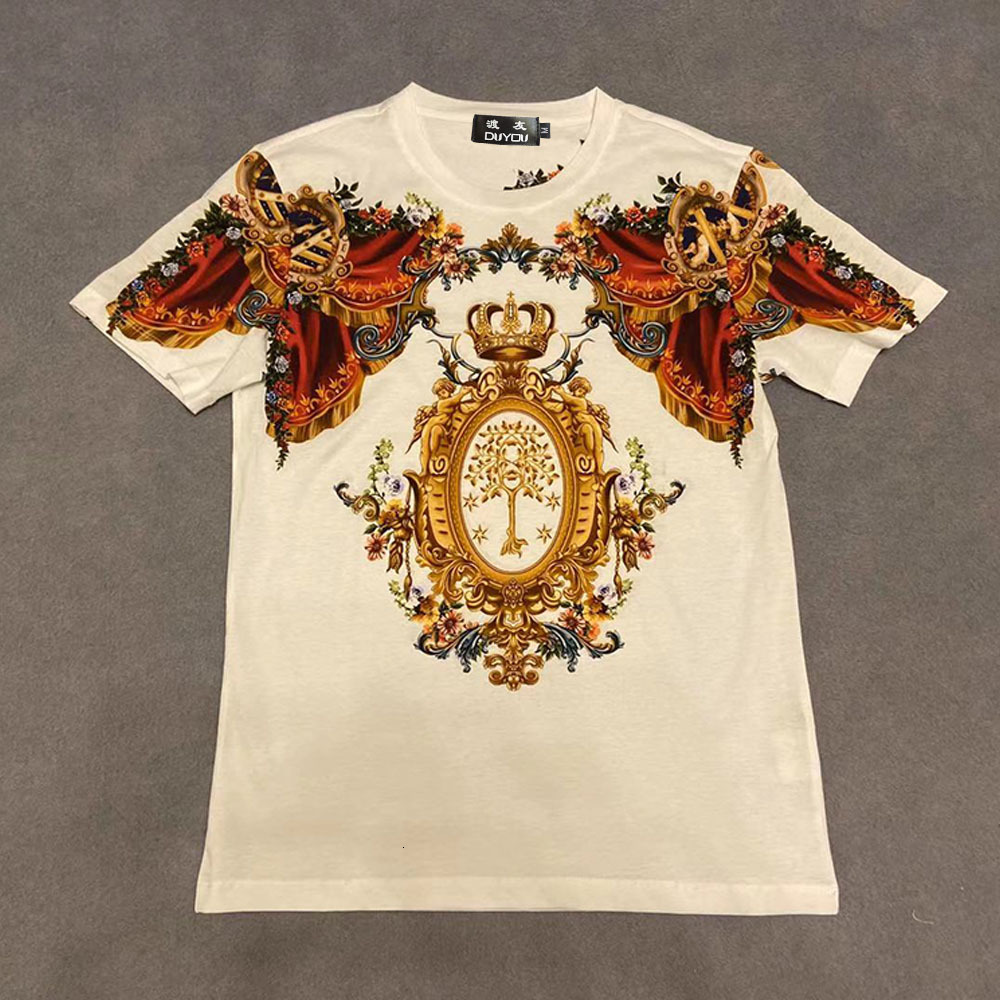

Men Couple T-shirt Women Printed Crown Pattern 100% Cotton Summer Tshirt Short Sleeve Fashion Camisetas 5egv, White