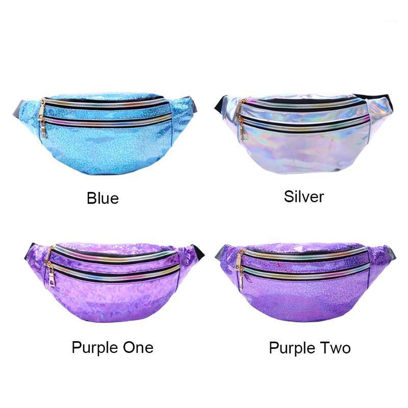 

Fashion Laser Fanny Waist Bag Women PU Leather Casual Chest Phone Pouch Zipper Female Girls Travel Crossbody Pack1, Blue