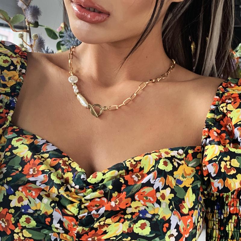 

Chokers Retro Fashion Bohemian Girl Geometric Pearl Necklace Creative Temperament Charm Sweet Pendant Good Friend Gift Jewelry