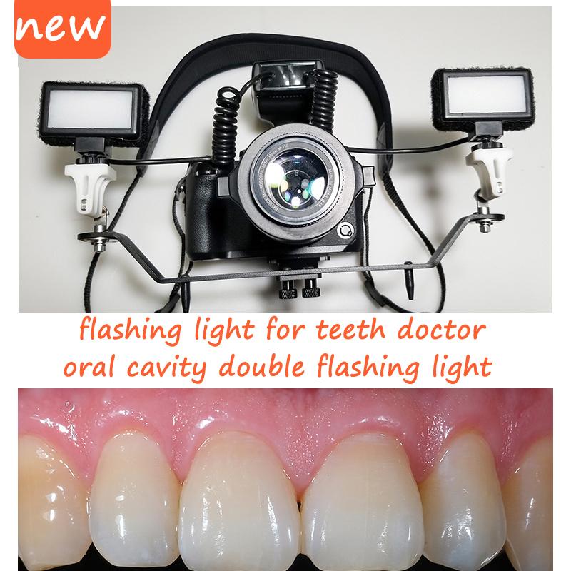 

oral cavity double flashing light mounts teeth macro photography flash lamp 360 degree rotate bracket dentist
