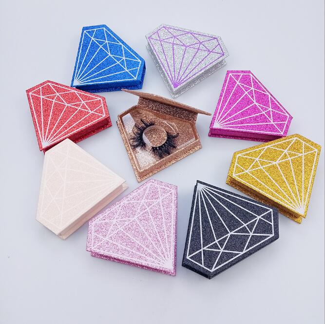 

Beauty makeup tools Glitter Rhinestone Lash Case 3D Mink Eyelashes Empty Diamond Box Mink hair eyelash packing box, Pink