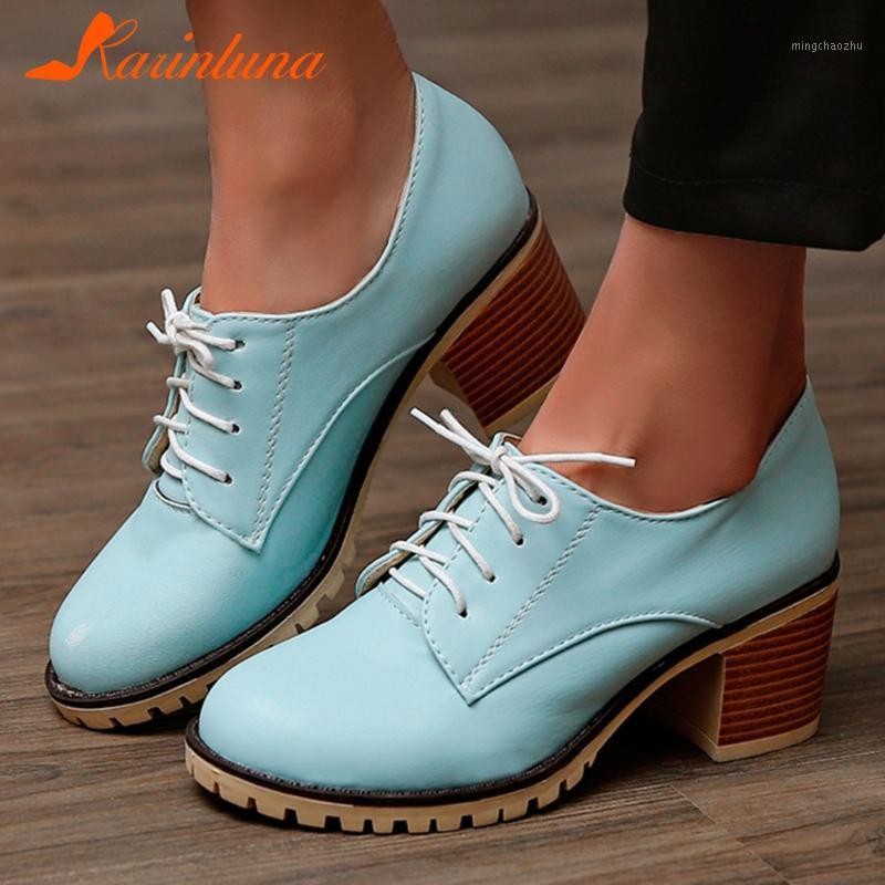 

Karin 2020 New Arrivals Big Size 43 Lace Up Chunky Heels Office Lady Pumps Woman Shoes Concise Wholesale Shoes Lady Pumps1, Black
