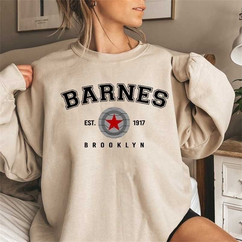 

Vintage Barnes 1917 Sweatshirt Women Bucky Winter Soldier Pullover Tv Show Inspired Superhero Cwerneck Sweatshirts 220125, Navy blue