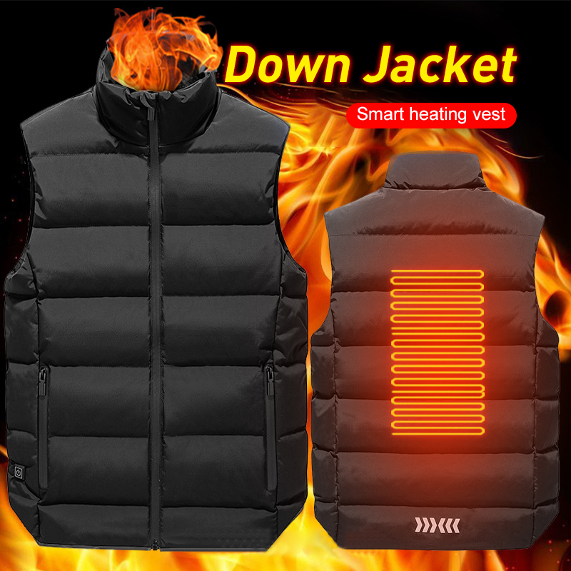 

Heated Vest Men Women Outdoor USB Infrared Heating Vest Jacket Winter Flexible Electric Thermal Clothing Waistcoat For Hiking, Gray