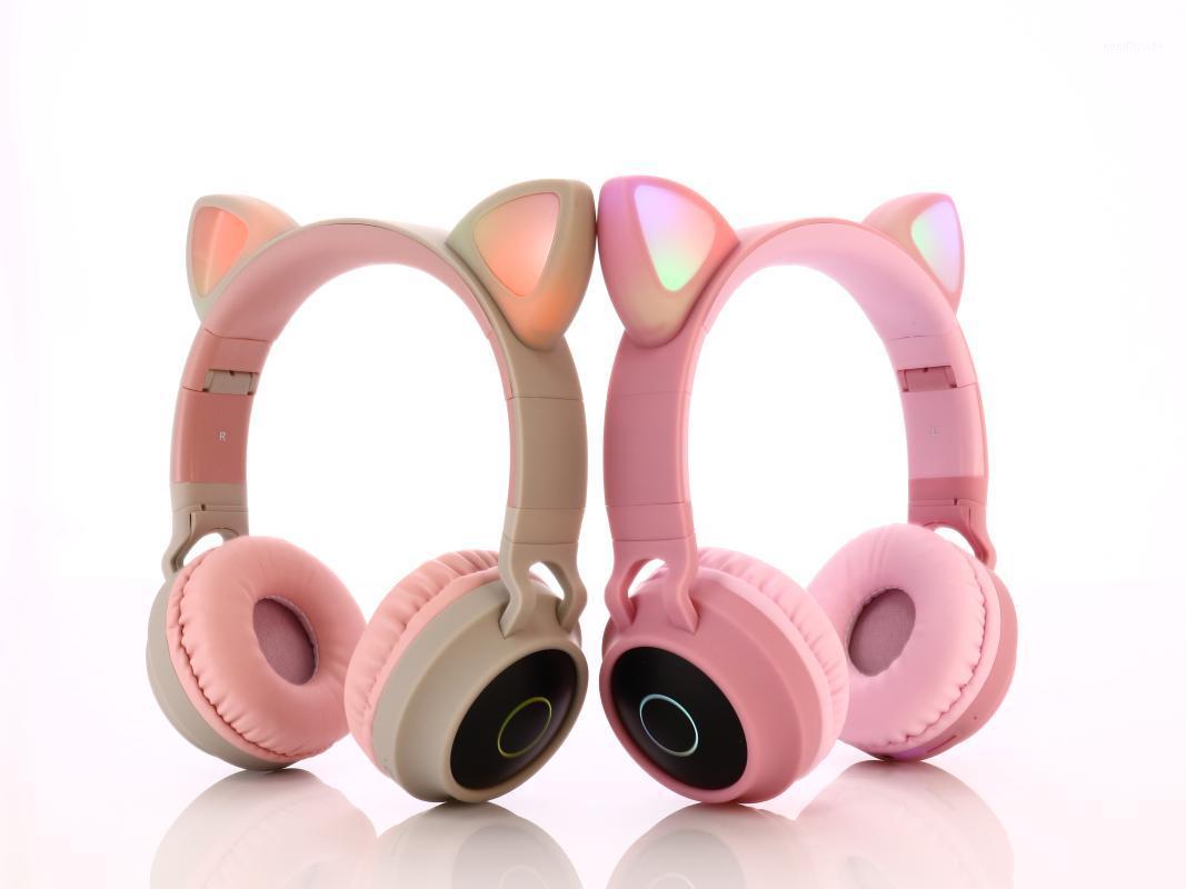 

LED Cat Ear Headphones Bluetooth 5.0 Noise Cancelling Adults Kids girl Headset Support TF Card FM Radio With Mic Wireless Dropsh1
