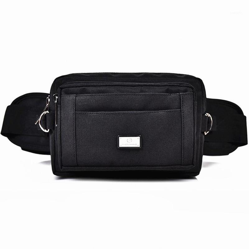 

New Arrival Men Waist Packs High Quality Canvas Messenger Bags Multi-function Waist Bag Casual Male Travel bags Belt adjusted1, Black