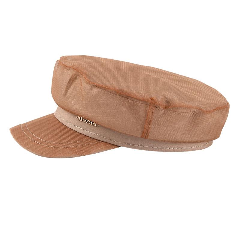 

Berets Flat-topped Naval Hat Retro Duck Tongue Cap Korean Version Leisure Student Beret Net Yarn, Black