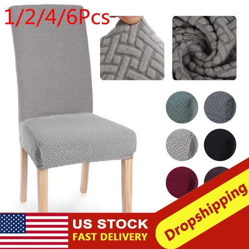 

1/2/4/6Pcs Dining Chair Cover Spandex Jacquard Kitchen Dining Room Chair Slipcover Protector Case for Seat Elastic Stretch1