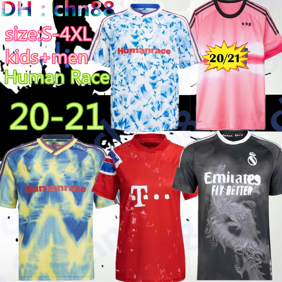 

S-4XL HUMAN RACE 2020 real madrid manchester fernandes greeenwood pogba united soccer jerseys 20 21 martial rashford football kids + men, Image
