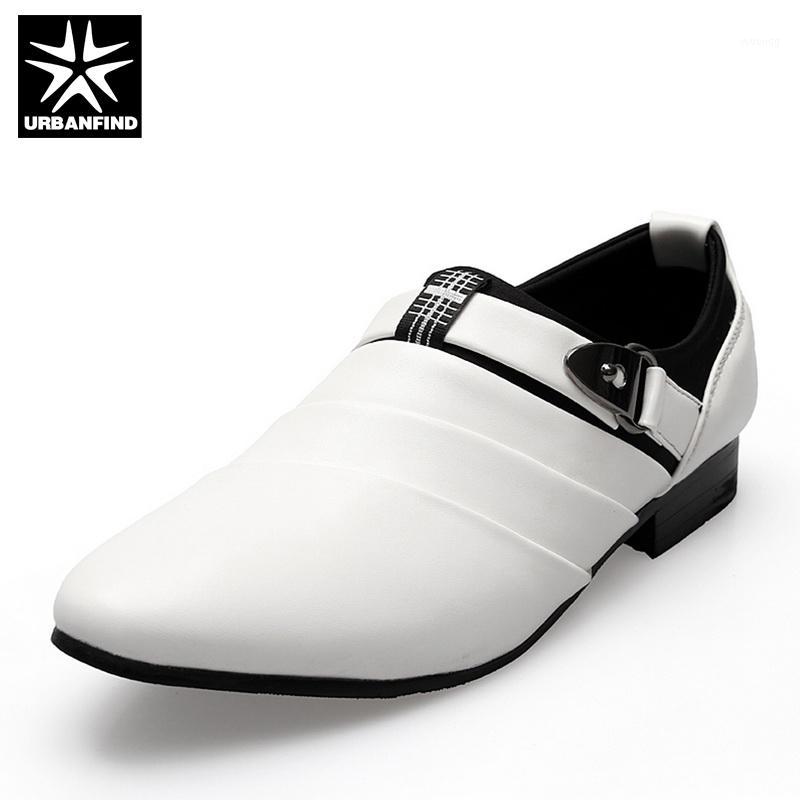 

URBANFIND Business Men Formal Shoes Black / White Man Oxfords EU 39-44 Latest Style Pointed Toe Slip On Men Fashion Flats1