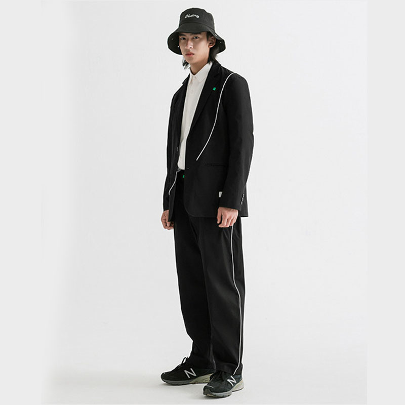 

2020 Japanese-style Casual, Men Asymmetry Blazers Men' Streetwear Hip Suit Outerwear Jacket Djbz, Black pant