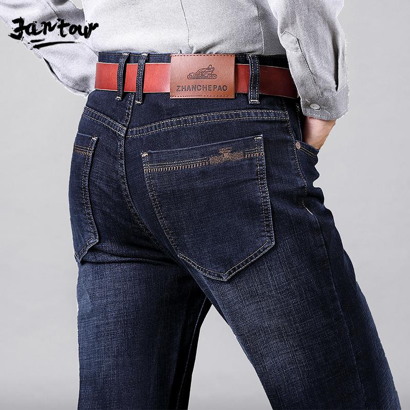 

2020 Men Cotton Straight Classic Jeans Autumn Male Denim Pants Overalls Designer Men Jeans High Quality Big Size 40 42, Blue black