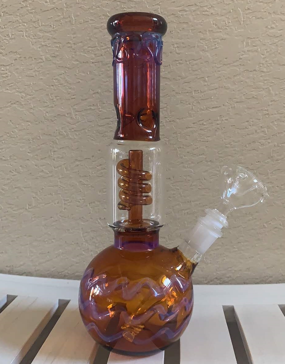 

26CM 11 Inch Glass Bongs Golden Vintage Filter Tube Oil Rigs Bubbler Water Pipe Bong Hookah