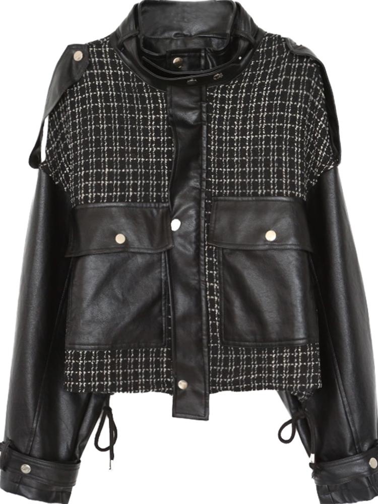 

Harajuku Jacket Female Autumn Winter All-match 2021 New Female Jacket Retro Stitching Winter Clothes Women Coat Women, Beige