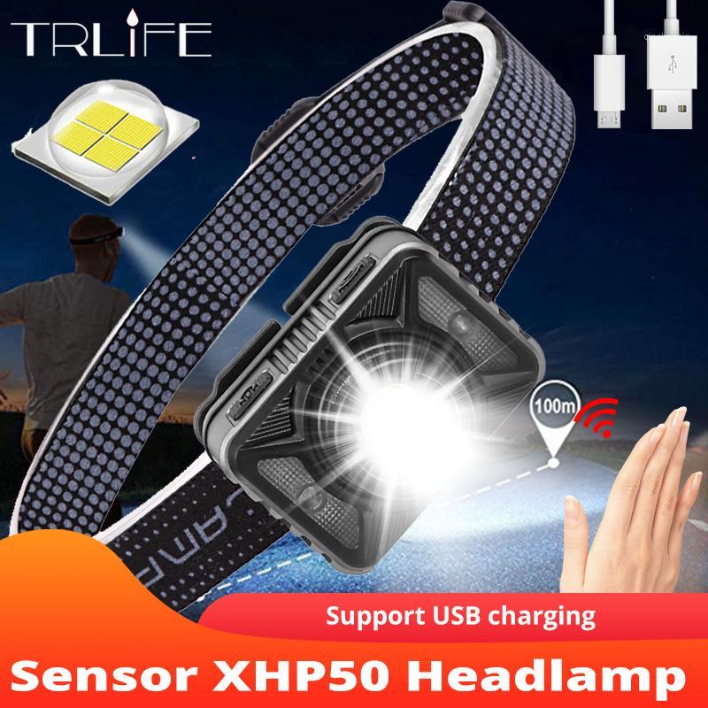 

Newset Powerful XHP50 Sensor LED Headlight Chest Running Lights 2400mAh Waterproof Lantern Multi-function Inductive Headlamp1