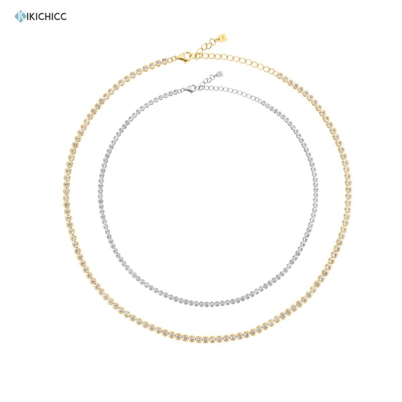 

KIKICHICC 925 Sterling Silver Gold Zircon CZ Charm Choker Long Chain Necklace 2021 Wedding Luxury Jewelry Special Chain