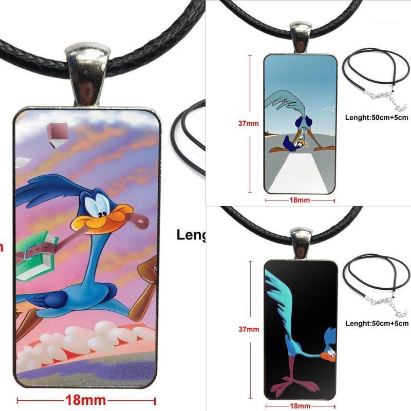 

Glass Cabochon Choker Pendant Rectangle Necklace Steel Color Jewelry For Girls Gifts Fun Cartoon Looney Tunes Road Runner1