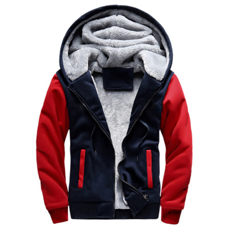 

Winter Jacket Men's High-Quality Polyester + Spandex Coat Casual Slim Men's Hooded Chic Men Warm Zip Up Outwear