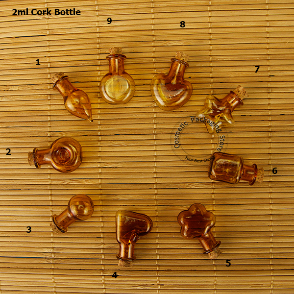 

20pcs Promotion Amber 2ml Mini Glass Corks Bottle Small Cosmetic Jar Stopper Vial Decorative Refillable Container For Pendants