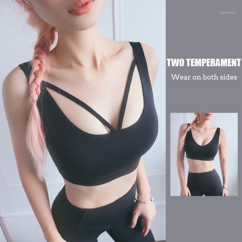 

2020 New Fitnes Yoga Gym Tops V Neck Sexy Sport Bra Seamless Brassiere Sport Underwear Both Size Wear Workout Active Wear XL1, Blue yoga bra
