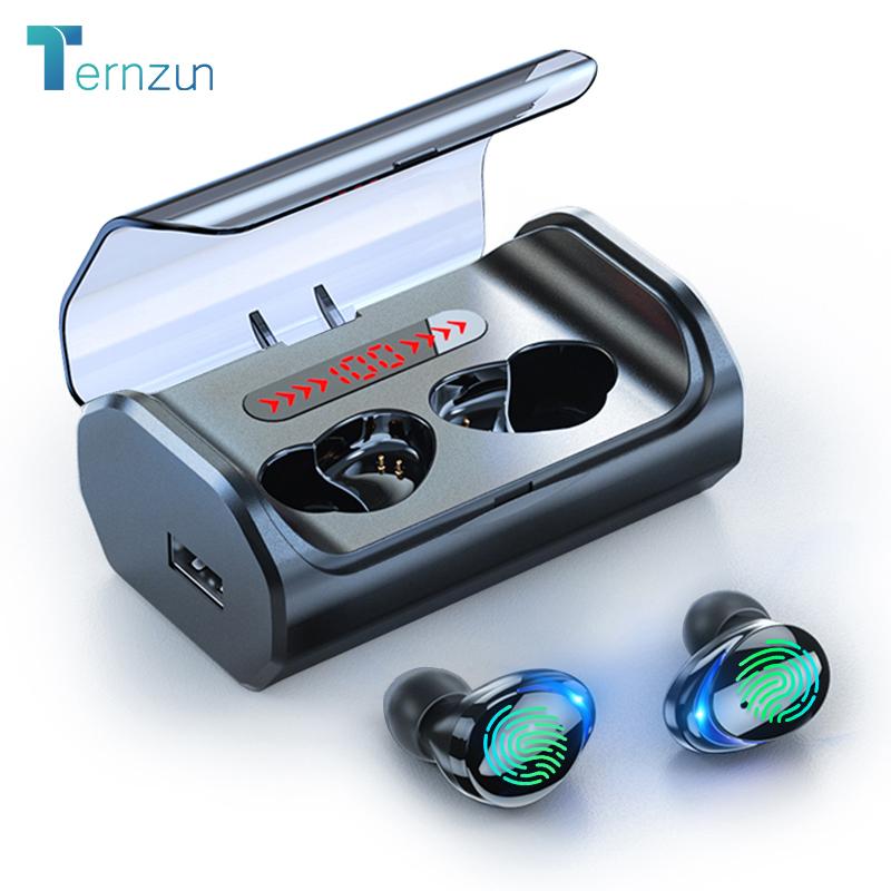 

T8 Bluetooth 5.0 Earphone Touch Control Wireless Headphons HD Stereo Waterproof Headset with 2500 mAh LED Display Charging Box, Black