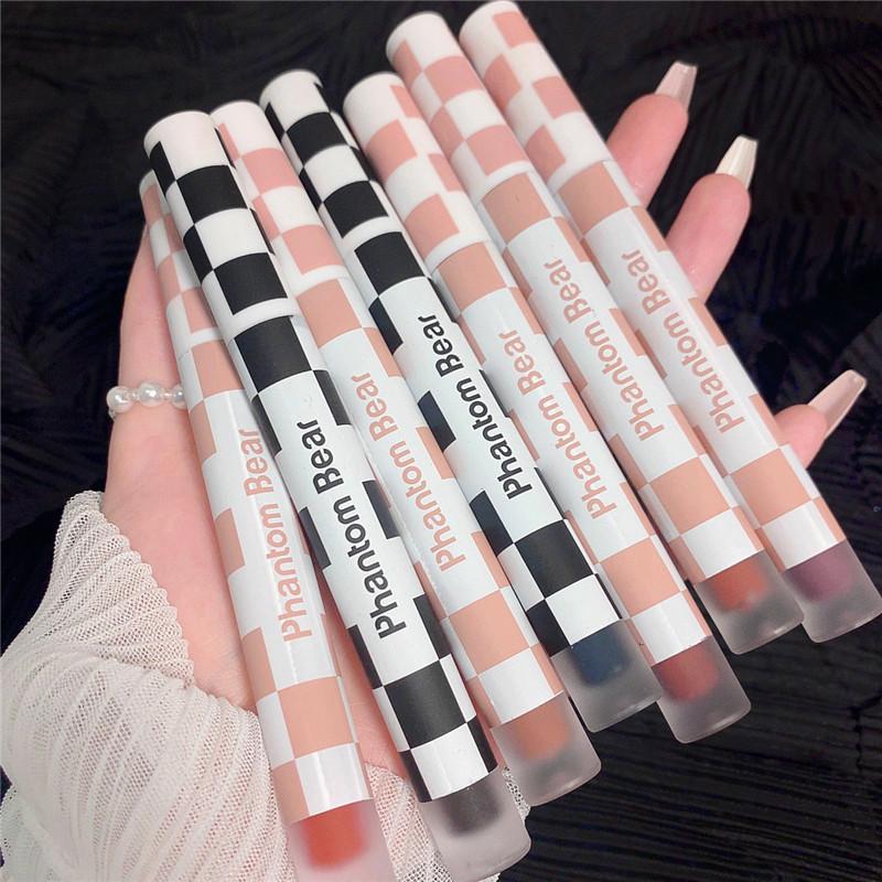

Lip Gloss Phantom Bear Matte Velvet Glaze Waterproof Lasting Moisturizing Non-stick Cup No Fading Lipstick Makeup, 11