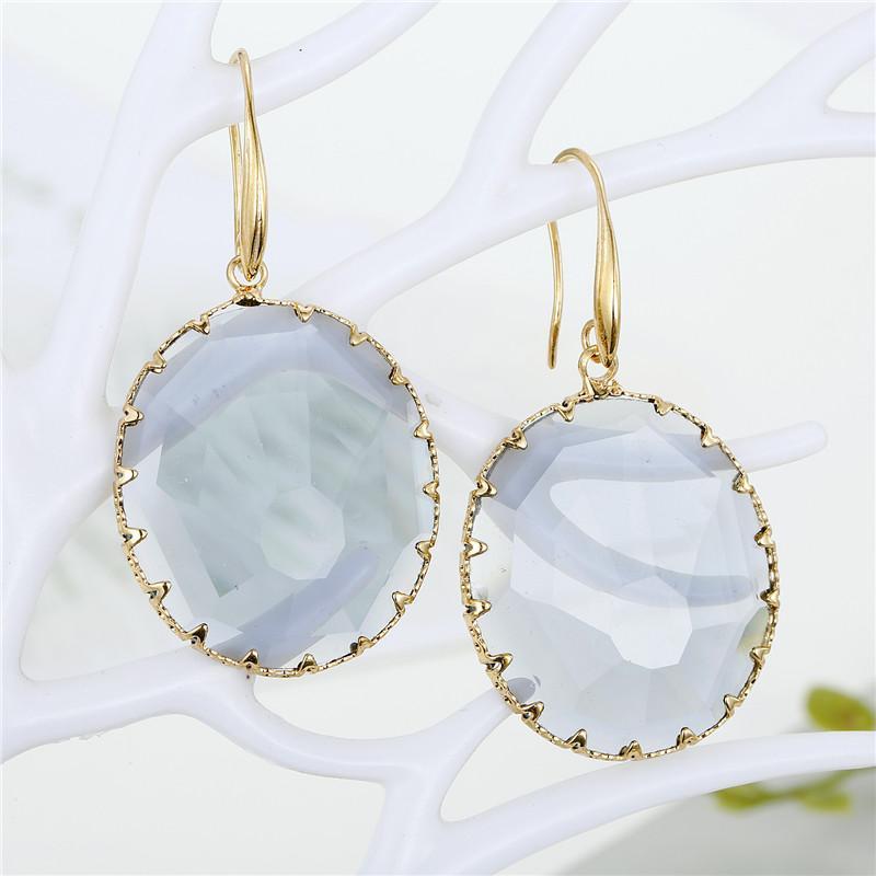 

Dangle & Chandelier 1Pair Fashion Rhinestone Crystal Earrings For Women Jewelry European Geometric Bridal Wedding Drop Earings E3391