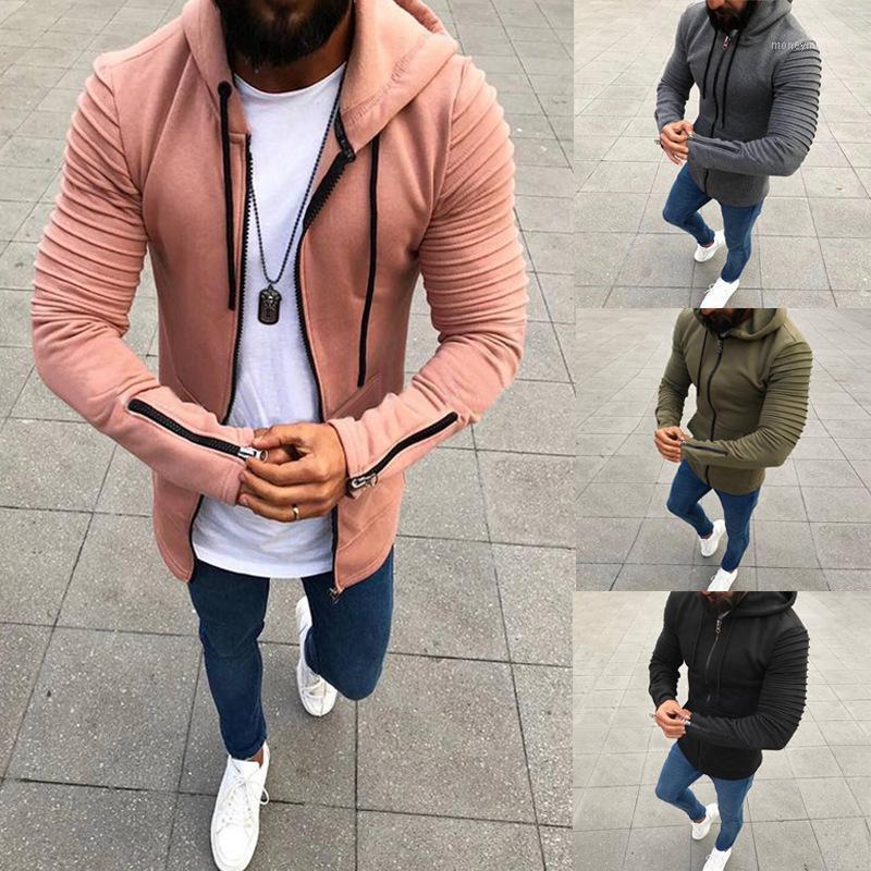 

2020 New Men Hoodie Hot Sale High Quality Solid Color Zipper Cardigan Autumn Winter Coat Casual Male Jackets M-3XL1, Black