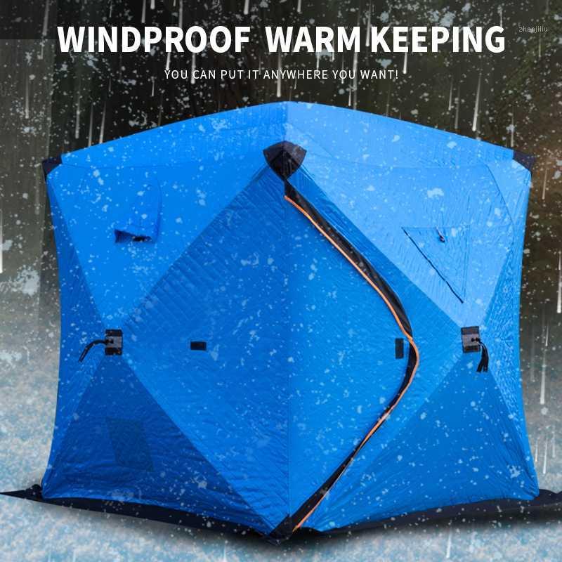 

2/3-4 Person Large Space Winter Ice Fishing Tent Waterproof Camping Tourist 3 Layers Thicken Cotton Warm Windproof Fishing Tent1