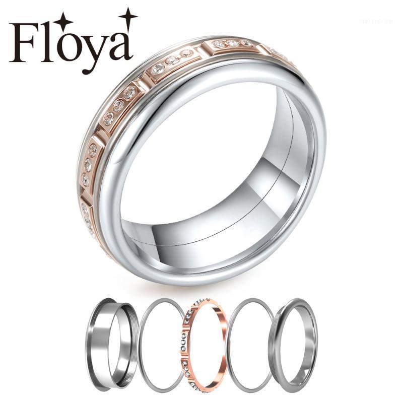 

Cremo Rose Gold Ring Women Crystal Interchangeable Rotating Men Stainless Steel Rings Band Anillo Bijoux1