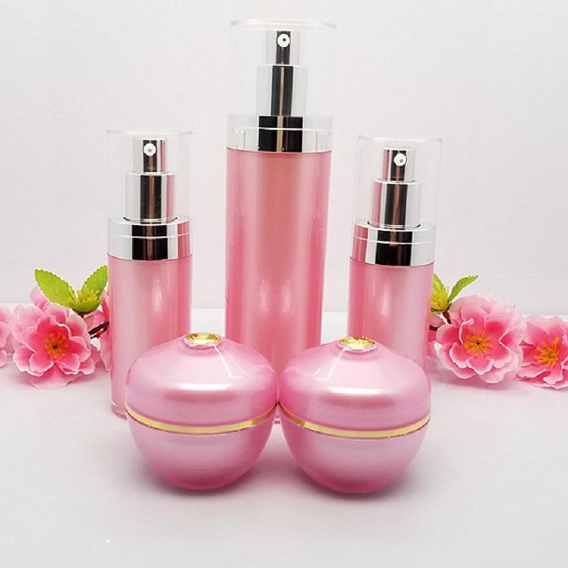 

30g 50g 30ml 120ml High Grade Cosmetic Containers Pink Acrylic Bottle Refillable Bottles Cream Jar Emulsion Lotion Bottle 10pcs1